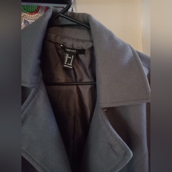 Unisex Gray forever21 short trench coat - Picture 7 of 14